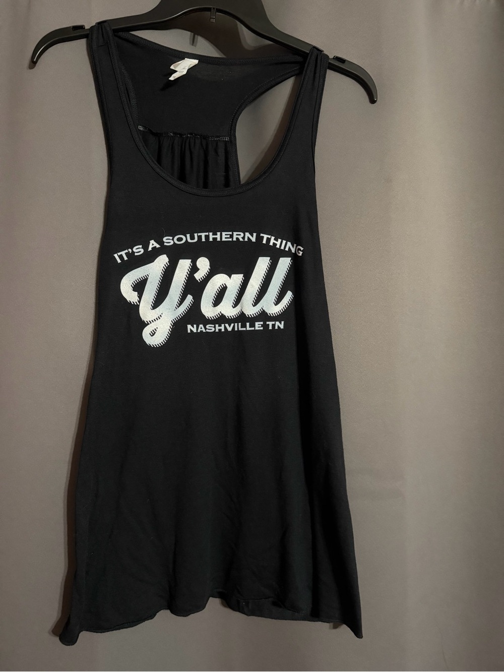 Bella Canvas Black Tank with White "Y'all" Nashville Graphic